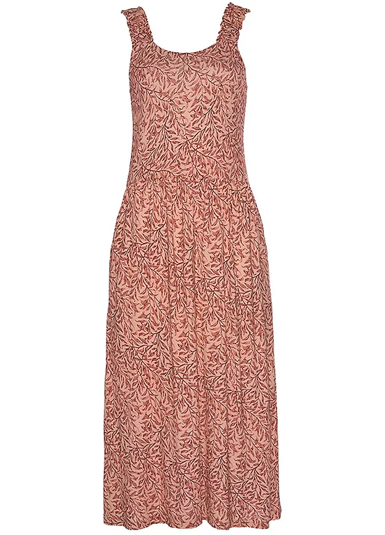 Beach Time All-Over Leaf Printed Jersey Dress 2 Beach Time All-Over Leaf Printed Jersey Dress - Image 2
