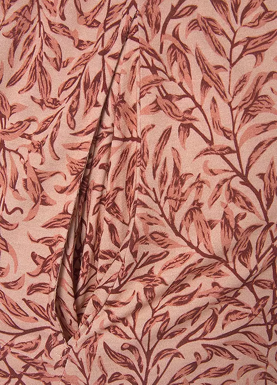 Beach Time All-Over Leaf Printed Jersey Dress 4 Beach Time All-Over Leaf Printed Jersey Dress - Image 4