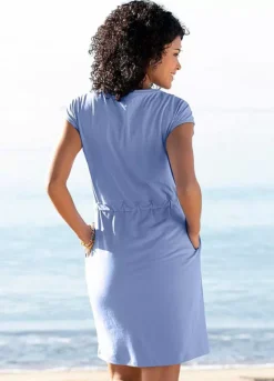 Beach Time Round Neck Jersey Dress -Sunbeach Style Shop Beach Time Round Neck Jersey Dress85143339FRSP W01