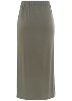 Buffalo Button Trim Midi Skirt -Sunbeach Style Shop Buffalo Button Trim Midi Skirt93627562FRSC W01