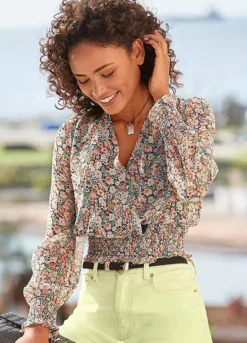 Buffalo Chiffon Floral Print Blouse