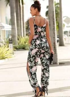 Buffalo Floral Print Jumpsuit -Sunbeach Style Shop Buffalo Floral Print Jumpsuit71212265FRSP W01