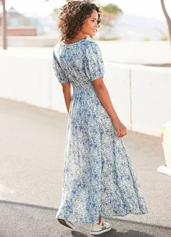 Buffalo Floral Print Maxi Dress -Sunbeach Style Shop Buffalo Floral Print Maxi Dress91813018FRSP W01