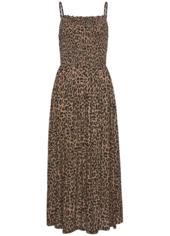 Sunbeach Style Shop -Sunbeach Style Shop Buffalo Leopard Print Midi Dress89295117FRSC
