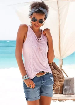 Buffalo London Worn Look Denim Shorts -Sunbeach Style Shop Buffalo London Worn Look Denim Shorts806735FRSP W03