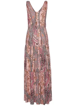 Buffalo Mix Print V-Neck Maxi Dress -Sunbeach Style Shop Buffalo Mix Print V Neck Maxi Dress77827837FRSC W01