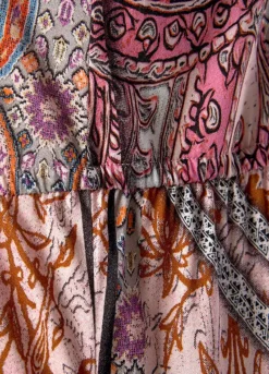 Buffalo Mix Print V-Neck Maxi Dress -Sunbeach Style Shop Buffalo Mix Print V Neck Maxi Dress77827837FRSC W02