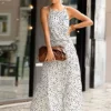 Buffalo Polka Dot Print Maxi Dress