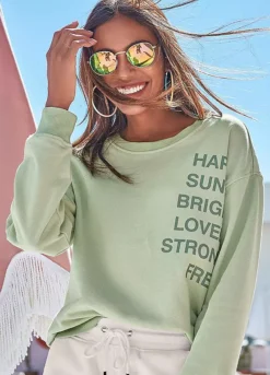 Buffalo Slogan Print Sweatshirt -Sunbeach Style Shop Buffalo Slogan Print Sweatshirt64387658FRSP