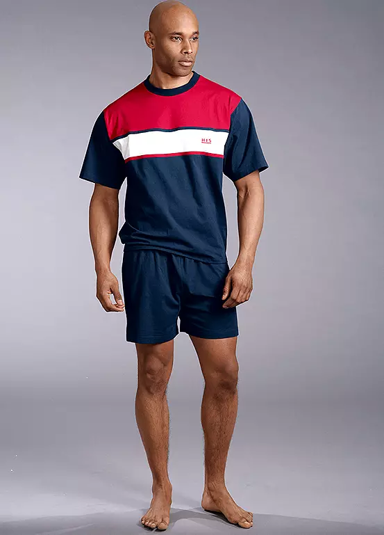 H.I.S Colour Block Short Pyjamas 1 H.I.S Colour Block Short Pyjamas