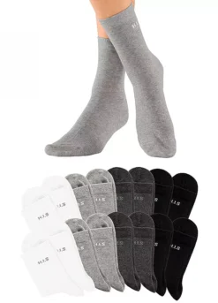 H.I.S Pack Of 16 Knitted Logo Ankle Socks