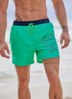 KangaROOS Logo Print Swim Shorts