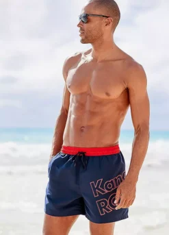 KangaROOS Logo Print Swim Shorts 8 KangaROOS Logo Print Swim Shorts -Sunbeach Style Shop KangaROOS Logo Print Swim Shorts46811350FRSP