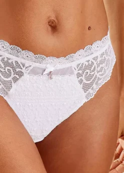 Nuance Embroidered Lace Thong -Sunbeach Style Shop Nuance Embroidered Lace Thong59249732FRSP W02