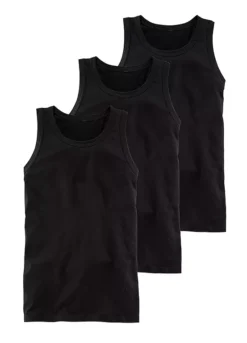 Pack Of 3 Round Neck Vests 7 Pack Of 3 Round Neck Vests -Sunbeach Style Shop Pack of 3 Round Neck Vests810399FRSC