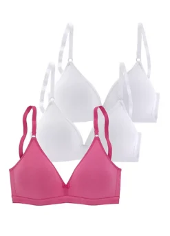 Petite Fleur Pack Of 3 Non-Wired Triangle Bras