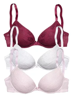 Petite Fleur Pack Of 3 Push-Up Bras