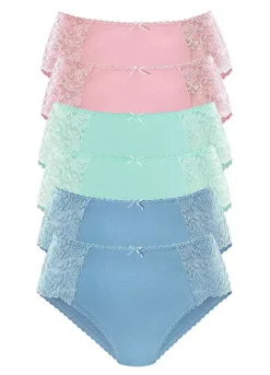 Petite Fleur Pack Of 6 Midi Briefs