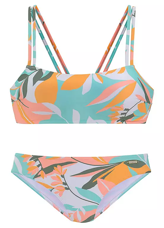 Sunseeker Tropical Print Bustier Bikini 2 Sunseeker Tropical Print Bustier Bikini - Image 2