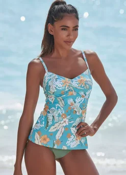 Sunseeker Tropical Print Underwired Tankini Top -Sunbeach Style Shop Sunseeker Tropical Print Underwired Tankini Top65287164FRSP W01