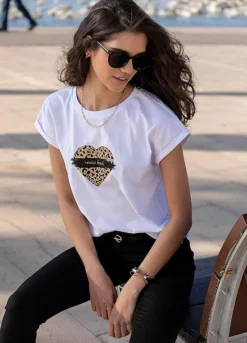 Venice Beach Heart Print T-Shirt -Sunbeach Style Shop Venice Beach Heart Print T Shirt22039449FRSP W02