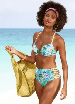Venice Beach Tropical Print Push Up Bikini Top -Sunbeach Style Shop Venice Beach Tropical Print Push Up Bikini Top56813658FRSP W01
