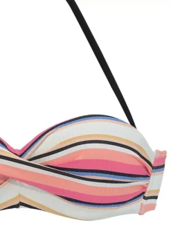 Venice Beach Underwired Striped Bandeau Bikini Set -Sunbeach Style Shop Venice Beach Underwired Striped Bandeau Bikini Set70359014FRSC W01