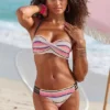 Venice Beach Underwired Striped Bandeau Bikini Set