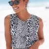 Vivance Animal Print Top