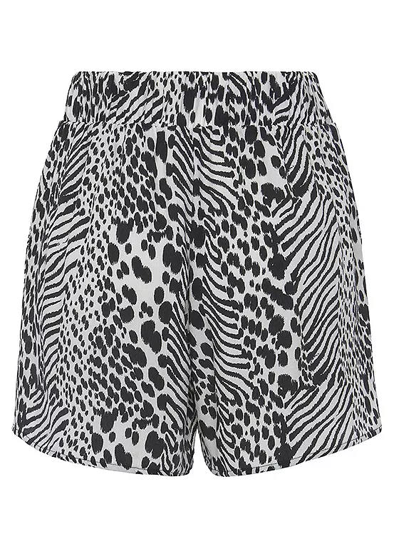 Vivance Animal Print Woven Shorts 5 Vivance Animal Print Woven Shorts - Image 5