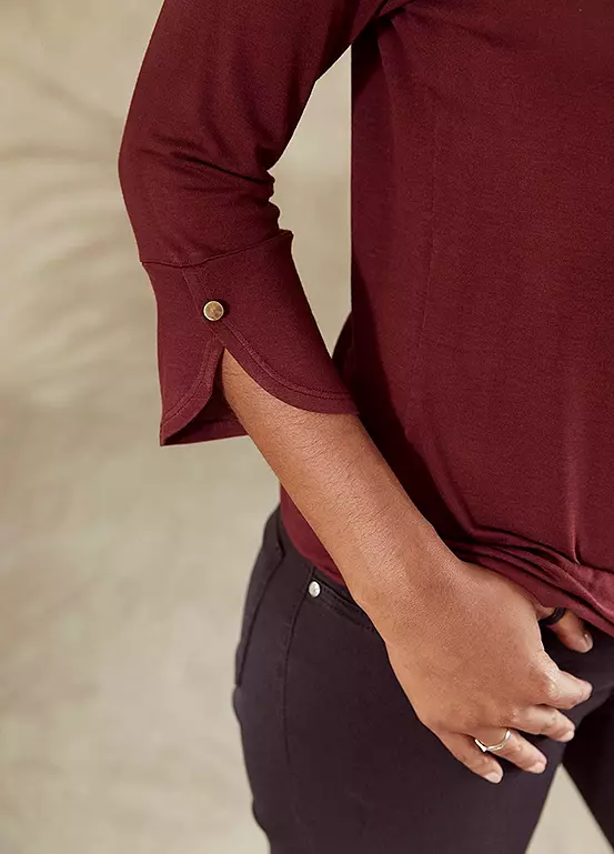 Vivance Cropped-Length Sleeve Top 3 Vivance Cropped-Length Sleeve Top - Image 3