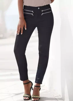 Vivance Decorative Zip Jeggings