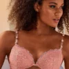 Vivance Floral Lace Push Up Bra