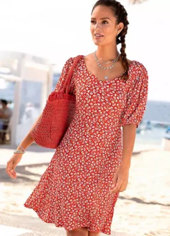 Vivance Floral Printed Beach Dress