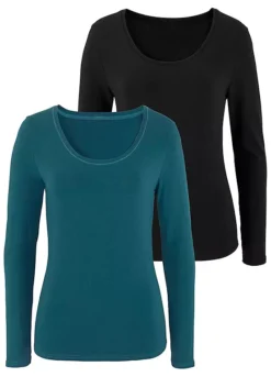 Vivance Pack Of 2 Long Sleeve T-Shirts -Sunbeach Style Shop Vivance Pack of 2 Long Sleeve T Shirts128252FRSC