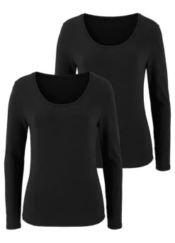 Vivance Pack Of 2 Long Sleeve T-Shirts -Sunbeach Style Shop Vivance Pack of 2 Long Sleeve T Shirts212988FRSC
