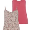 Vivance Pack Of 2 Spaghetti Tops With Sweetheart Neckline