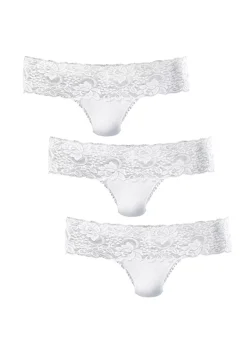 Vivance Pack Of 3 Active Basic Lace Brazilian Thongs -Sunbeach Style Shop Vivance Pack of 3 Active Basic Lace Brazilian Thongs557386FRSP