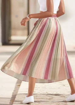 Vivance Pleated Midi Skirt -Sunbeach Style Shop Vivance Pleated Midi Skirt67079649FRSP W01