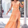 Vivance Printed Sleeveless Maxi Dress