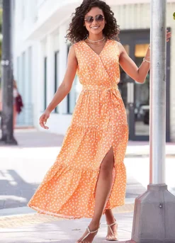 Vivance Printed Sleeveless Maxi Dress