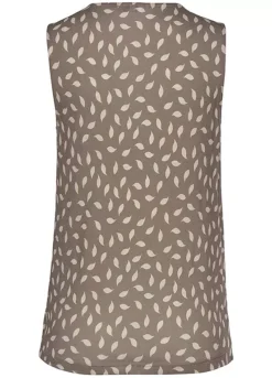 Vivance Printed V-Neck Sleeveless Vest Top -Sunbeach Style Shop Vivance Printed V Neck Sleeveless Vest Top42451711FRSC W01