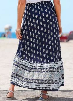 Vivance Printed Wrap Maxi Skirt -Sunbeach Style Shop Vivance Printed Wrap Maxi Skirt41081144FRSP W01