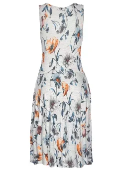 Vivance Short Floral Grey Marl Jersey Dress -Sunbeach Style Shop Vivance Short Floral Grey Marl Jersey Dress97586841FRSC W01