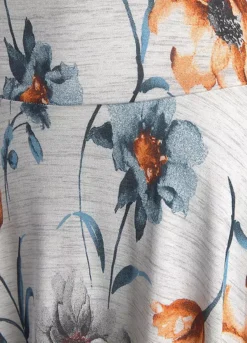 Vivance Short Floral Grey Marl Jersey Dress -Sunbeach Style Shop Vivance Short Floral Grey Marl Jersey Dress97586841FRSC W02