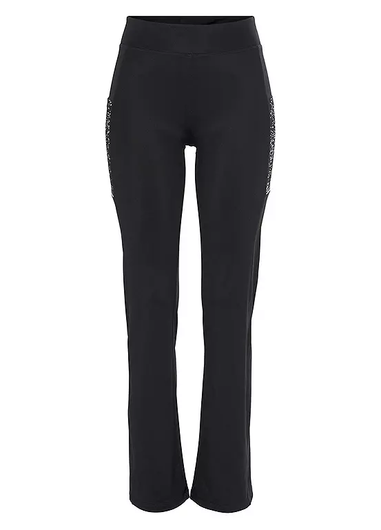 Active By LASCANA Reflective Print Elasticated Waist Straight Leg Sweat Pants 2 Active By LASCANA Reflective Print Elasticated Waist Straight Leg Sweat Pants - Image 2