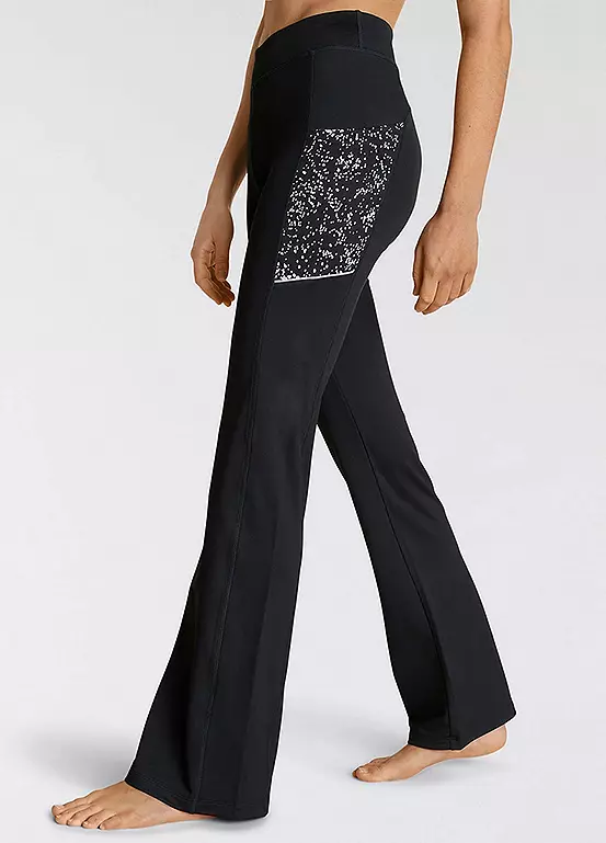 Active By LASCANA Reflective Print Elasticated Waist Straight Leg Sweat Pants 4 Active By LASCANA Reflective Print Elasticated Waist Straight Leg Sweat Pants - Image 4