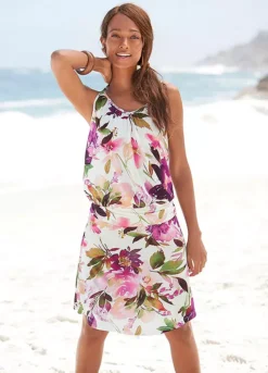 Beachtime Floral Print Jersey Dress