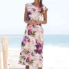 Beachtime Floral Print Midi Dress