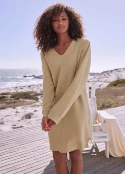 S.Oliver Long Sleeve V-Neck Sweatshirt Dress -Sunbeach Style Shop s.Oliver Long Sleeve V Neck Sweatshirt Dress90104241FRSP W02